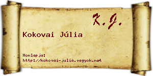 Kokovai Júlia névjegykártya
