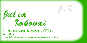 julia kokovai business card